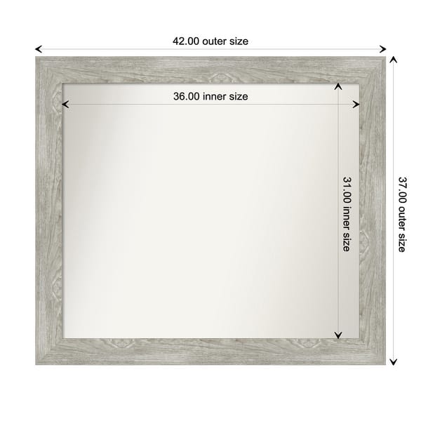 dimension image slide 29 of 113, Dove Greywash Framed Non-Beveled Custom Wall Mirror, Bathroom Vanity Mirror