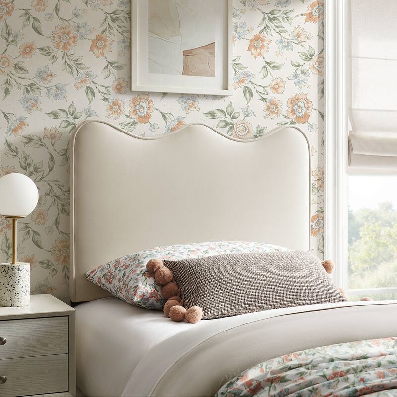 Athena Stain-Resistant Performance Velvet Headboard - Alabaster - Twin