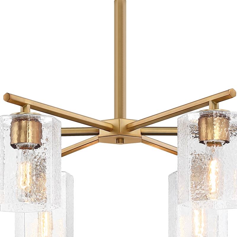 Haven 6-Light Brushed Gold Transitional Shaded Chandelier for Entryways - 32