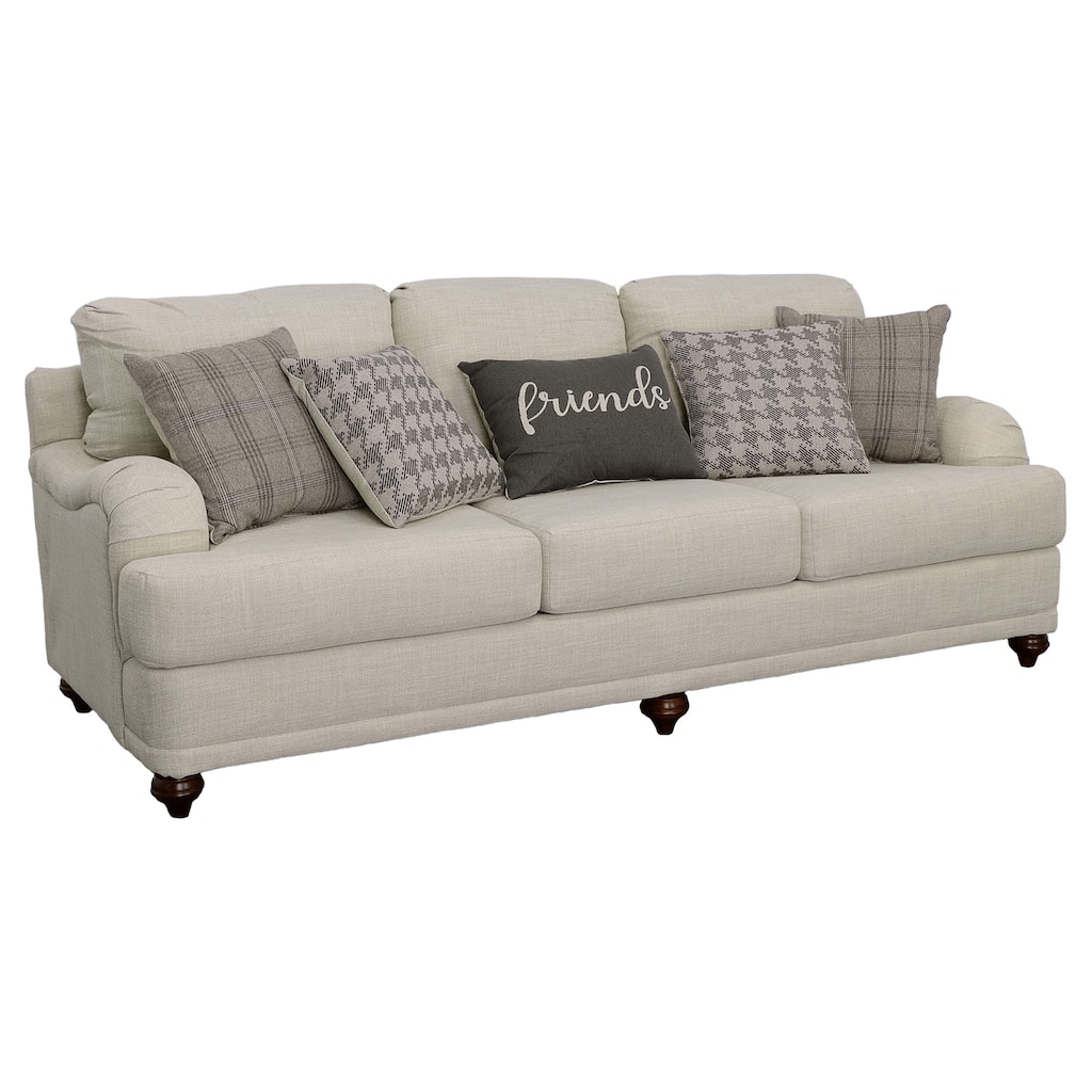 Glenn Farmhouse Fabric Upholstered English Arm Sofa