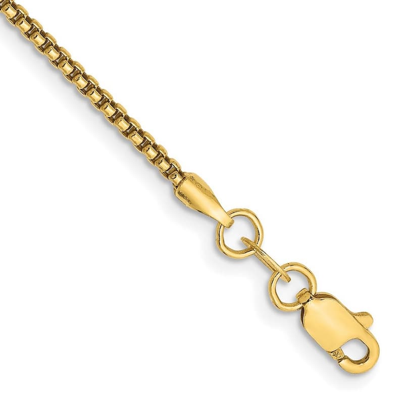 Curata 14k 1.5mm Hollow Round Box Chain Bracelet