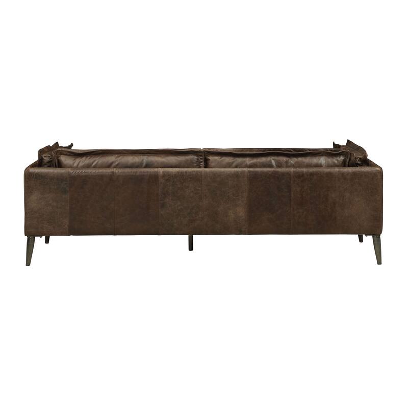 Andre Distress Chocolate Sofa with Metal Tapered Leg