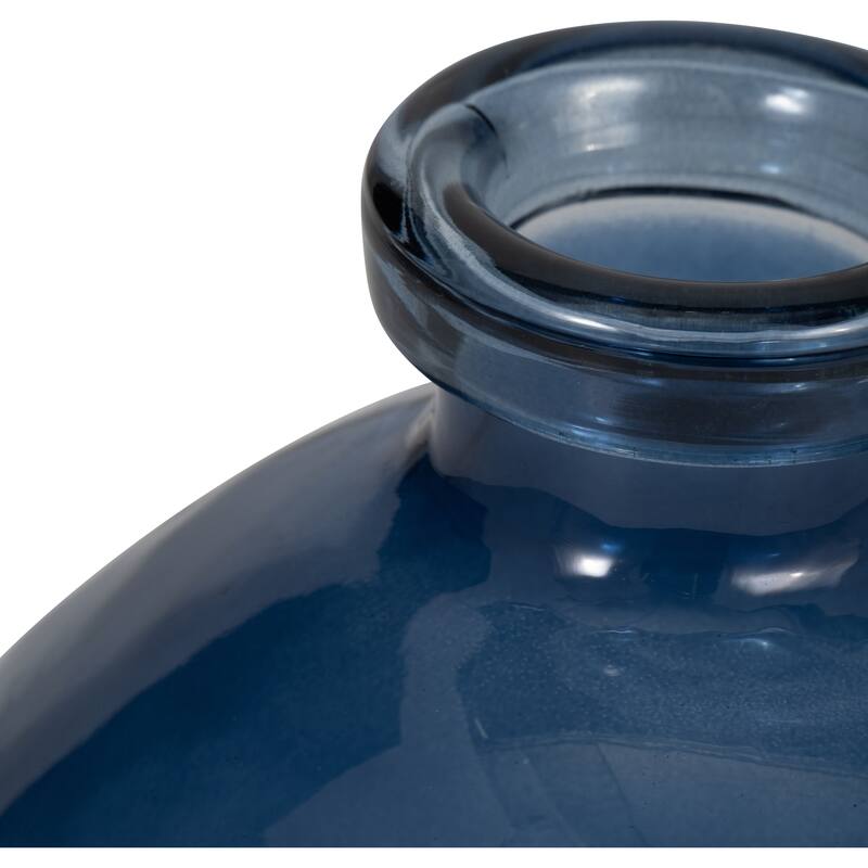 Sagebrook Home Glass Blue Solid Round Balloon Vase