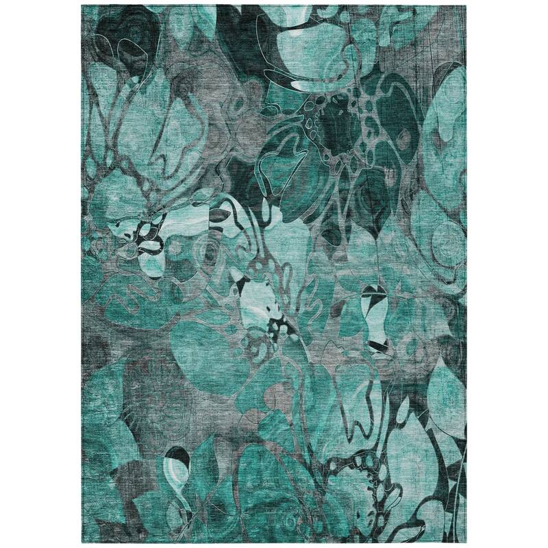Sane Botanic Elegance Weather Resistant Classic Meets Modern Outdoor Rug - 10' X 14'