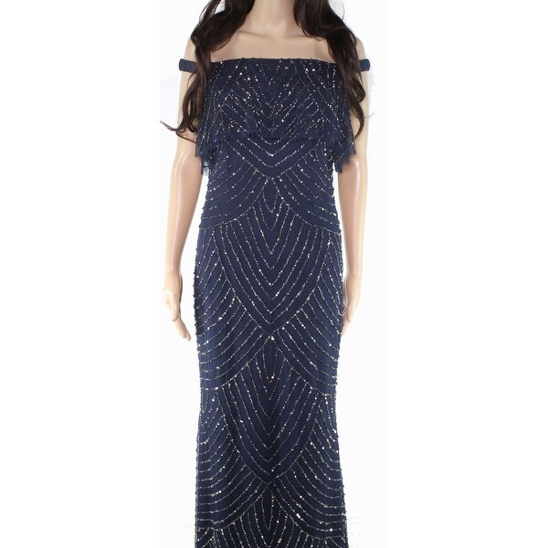 adrianna papell navy blue dress