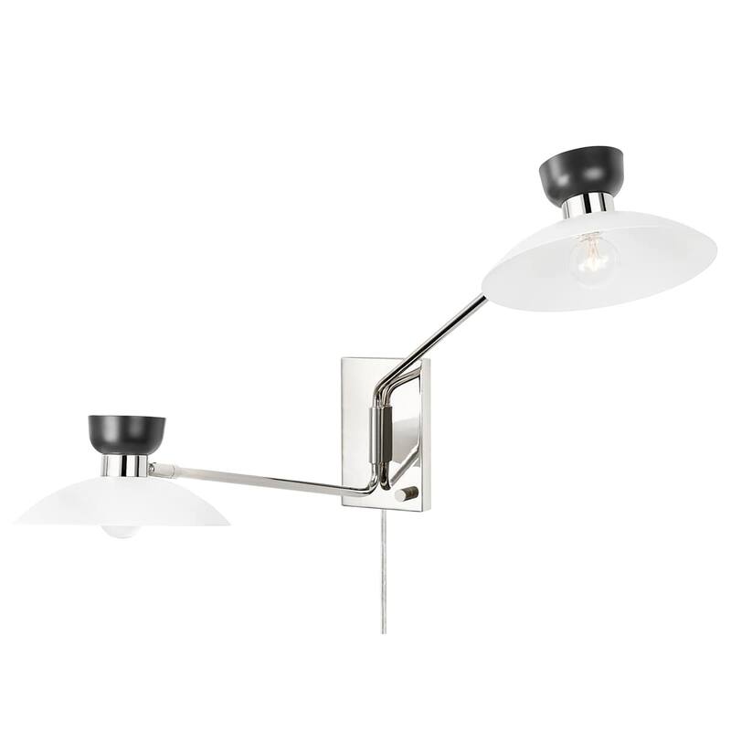 Whitley 2 Light Wall Sconce Plug In - Aged Brass