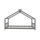 preview thumbnail 6 of 27, Twin House Bed with Roof & Playhouse Design - Pinewood