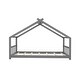 preview thumbnail 15 of 25, Twin Size House Bed with Roof with Playhouse Design, Semi-Enclosed Sleeping Space, Sturdy Pinewood Frame