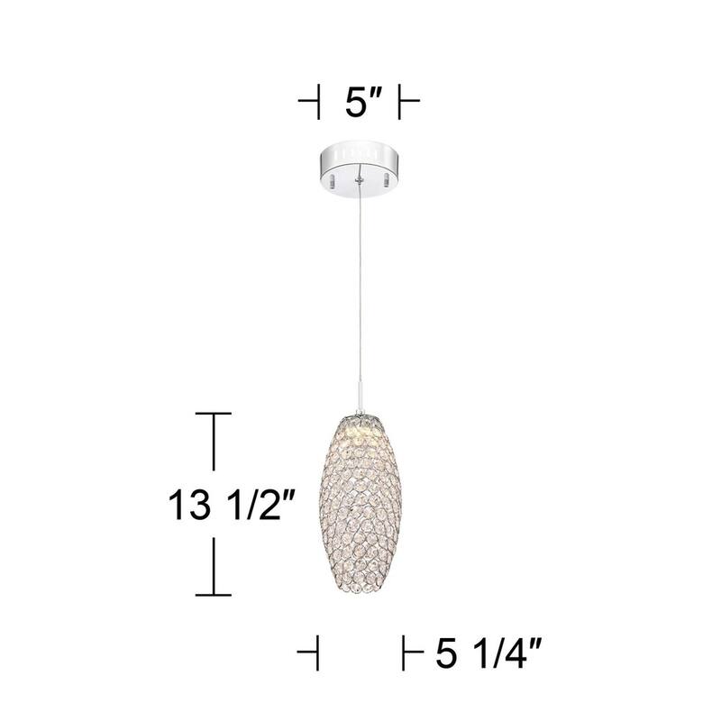 Carlier Chrome Mini Pendant 5 1/4" Wide Modern LED Pine Cone - 5" x 15"