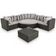 preview thumbnail 8 of 6, 7-Piece Outdoor Wicker Sofa Set, Rattan Sofa Lounger, with Colorful Pillows, Conversation Sofa