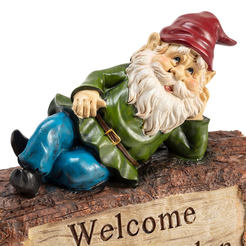 Gnome Folding Hands Looking Up Garden Statue