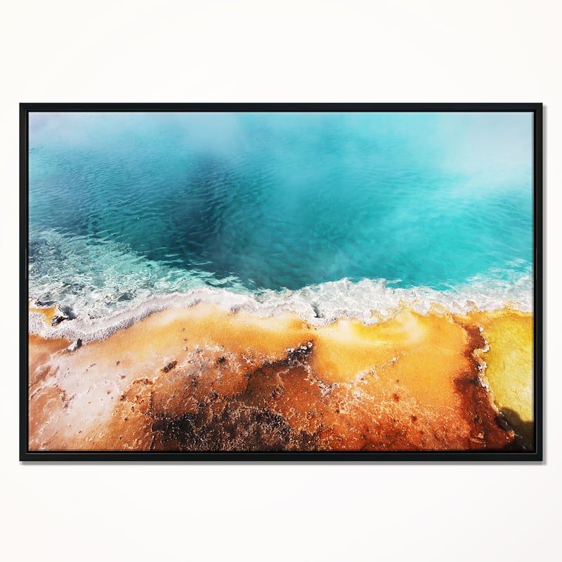 Designart "Beautiful Morning Glory Pool" Oversized Landscape Framed Canvas Art
