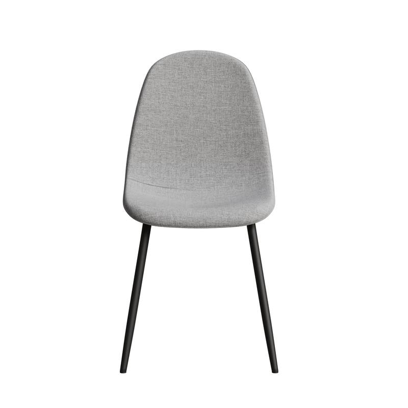 Modern Dining Chairs w/Linen Seats &Black Metal Legs,Home/Office,4 pcs