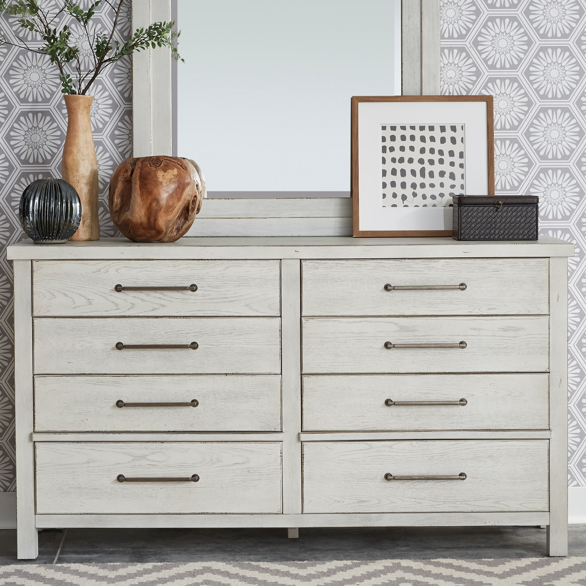 Modern Farmhouse Flea Market White 8 Drawer Dresser On Sale Overstock 30527210 Just watch my video for instructions on how to do it. modern farmhouse flea market white 8 drawer dresser