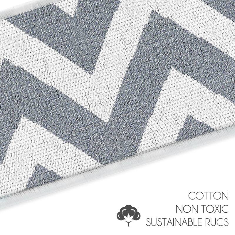 SussexHome Traverse Design 9" X 28" Stair Treads - 70% Cotton Anti-Slip Carpet Strips for Stairs-with Double Adhesive Tape
