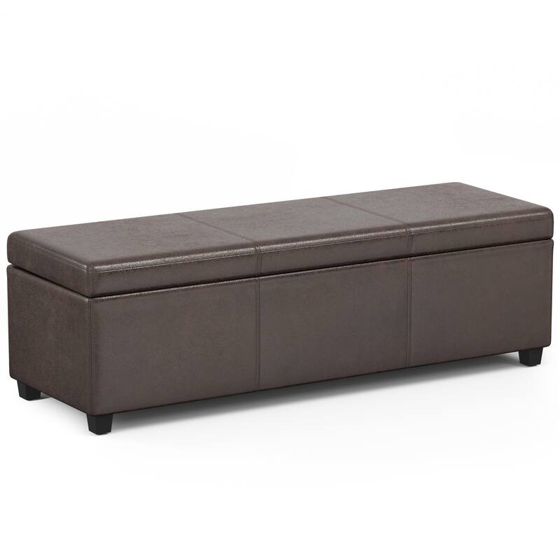 WYNDENHALL Franklin 54 inch Wide Contemporary Rectangle Storage Ottoman