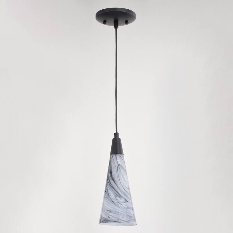 Vaxcel Lighting P0409 Milano 4" Wide Mini Pendant with Marble Glass