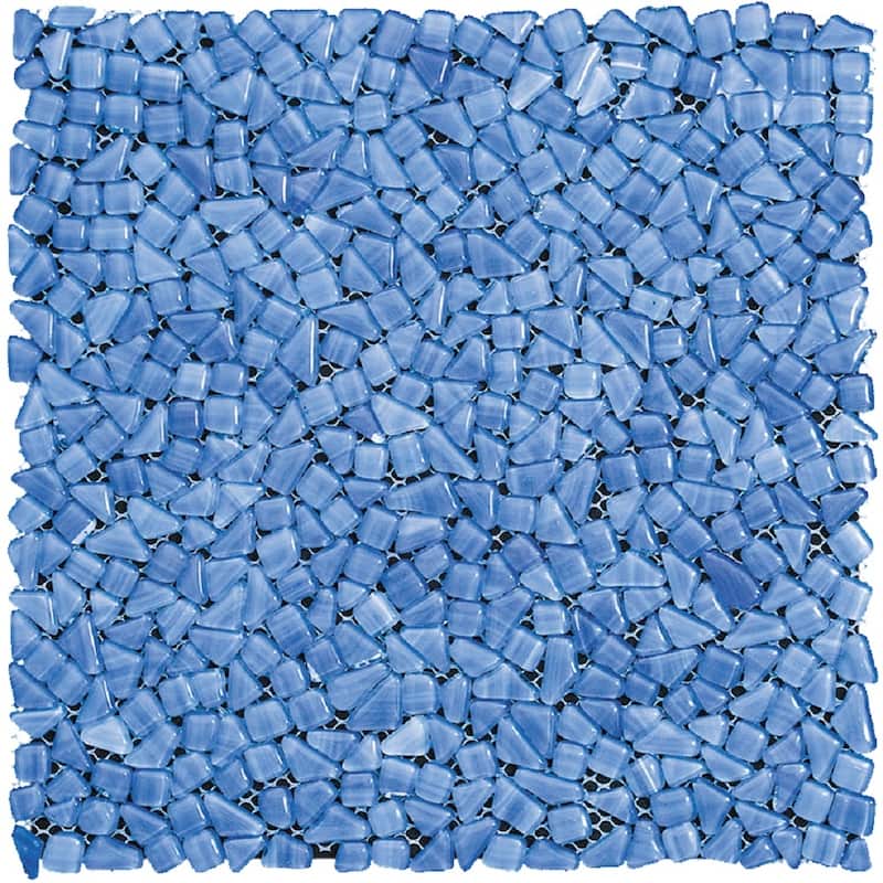 Apollo tile 12" x 12" Bijou Glossy Blue Glass Tile (4.83 sq ft/case) - 5 Pack