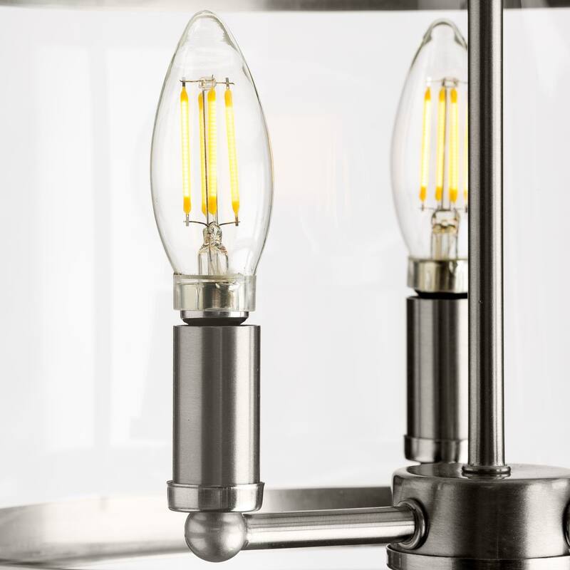 Gilliam Collection 13 in. Three-Light Brushed Nickel New Traditional Semi-Flush Mount - 13 in x 13 in x 12.12 in