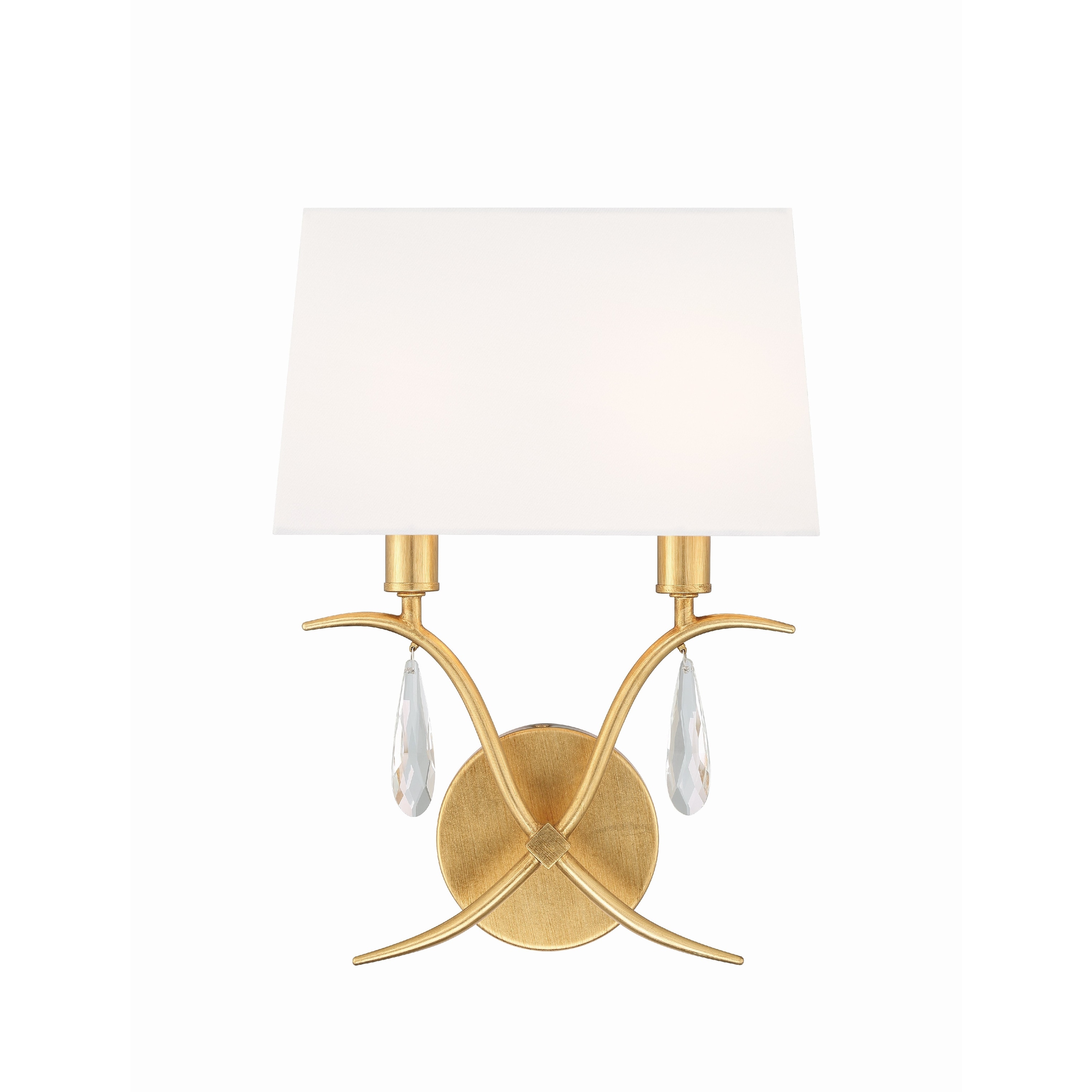 Rollins 2 Light Antique Gold Wall Mount - 10"W x 14"H x 4.5"D