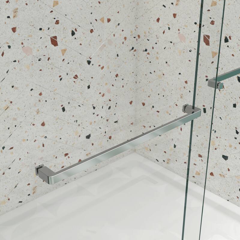 60''W x 74''H Frameless Double Sliding Shower Door with Stainless Steel Hardware - 60'' x 74''