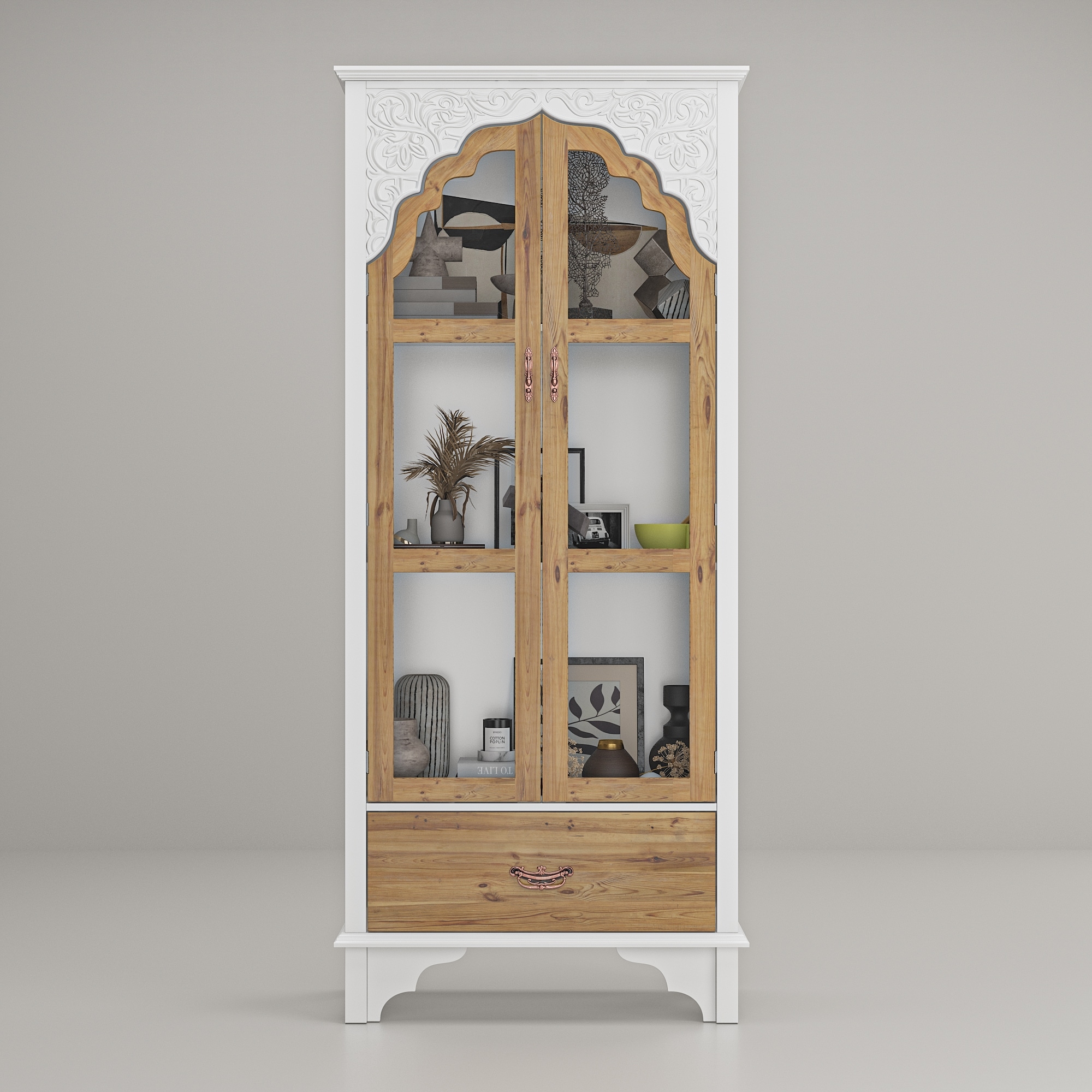 Cozy Castle China Cabinet For Office Storage, Pantry with Acrylic Glass  Doors and Adjustable Shelves, 70 Tall Display Bookcase, White