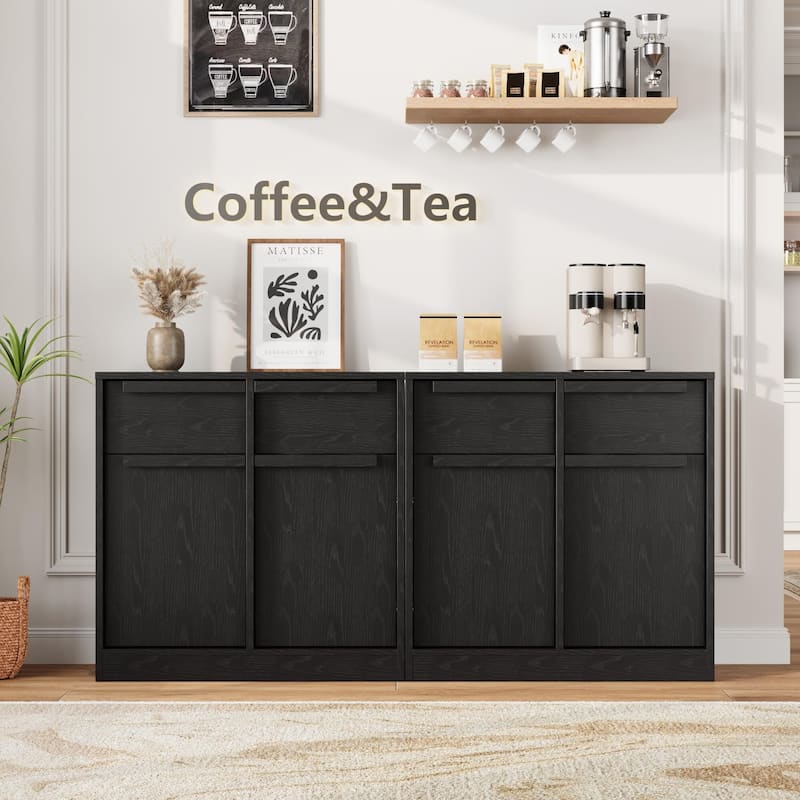 Sideboard Buffet Cabinet with 2 /4Drawers, 31.5"/62.4" Large Coffee Cabinet with Storage