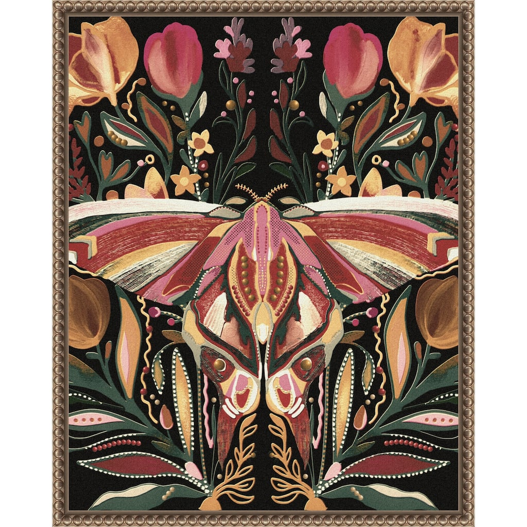 Moth Abstract by Josie George Framed Canvas Wall Art