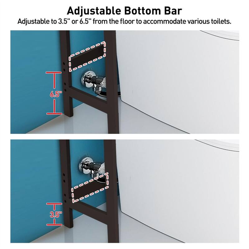 Over the Toilet Storage Cabinet - 10.3"D x24.8"W x 67"H