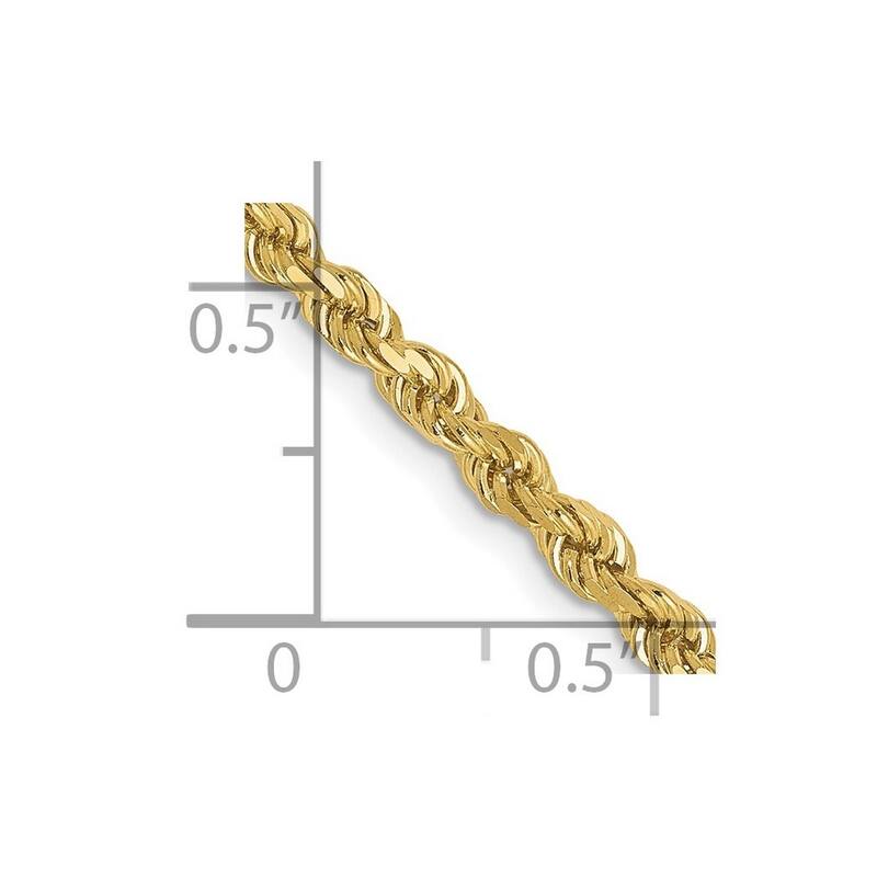Curata 10k Yellow Gold Solid Polished Lobster Claw Closure Valu plus 2.75mm Sparkle Cut Chain Bracelet
