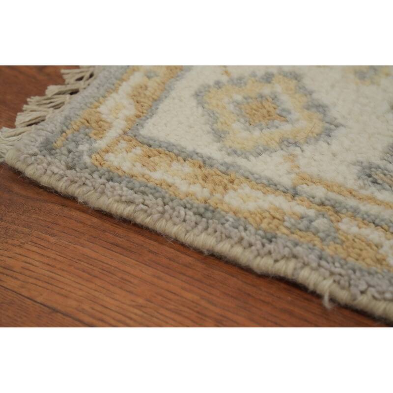 Earth Tone Wool Oushak Indian Rug, Transitional Handmade Carpet - 4' 10'' X 3' 0''