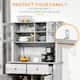 HOMCOM 63.5" Kitchen Buffet with Hutch, Pantry Storage Cabinet with 4 Shelves, Drawers, Framed Glass Doors