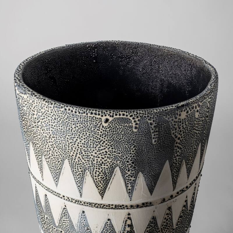 Delaney Large Gray Patterned Ceramic Vase
