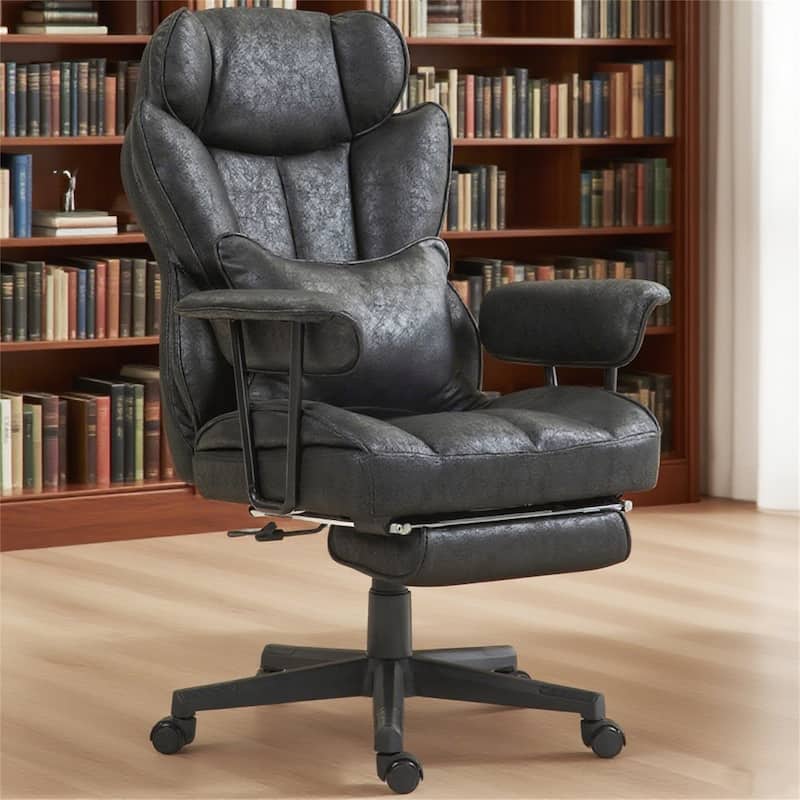 Big and Tall Office Chair, Reclining Executive Chair, Microfiber Computer Desk Chair