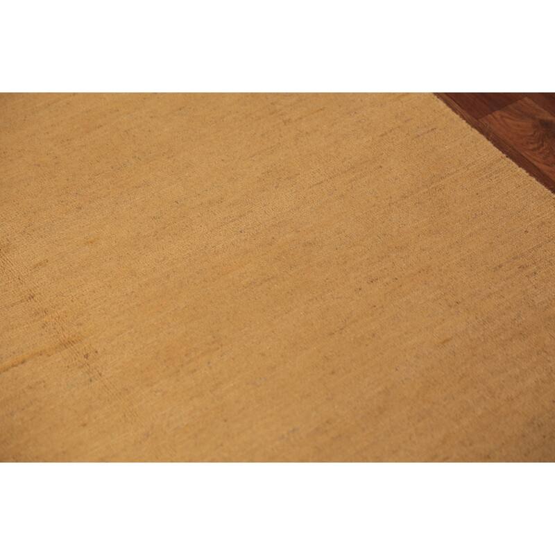 Yellow Gabbeh Oriental Area Rug Hand-Knotted Wool Carpet - 3'11" x 8'0"