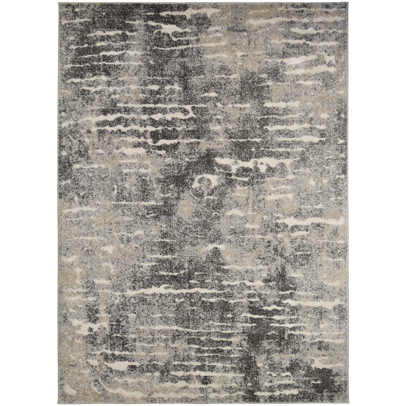Denver Slate Cream Contemporary Area Rug - 5'3" x 7'3" - Gray