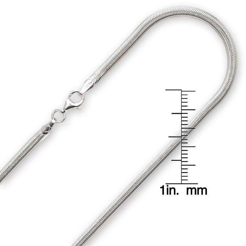 Sterling Silver 10-inch 4 mm Flexible Herringbone Ankle Bracelet