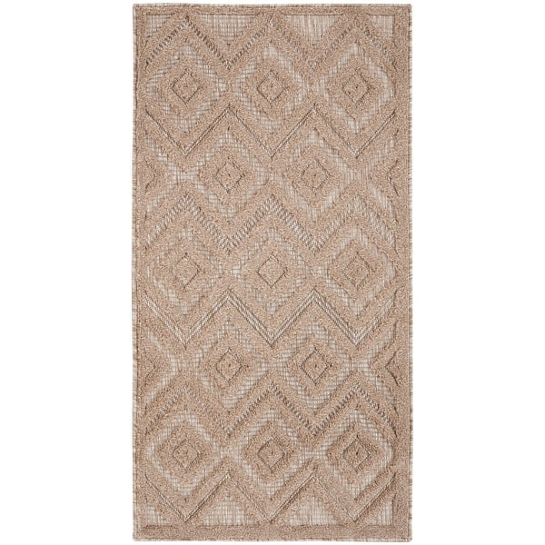 slide 2 of 9, Nourison Versatile Indoor/Outdoor Geometric Flatweave Area Rug 2' x 4' - Natural/Beige