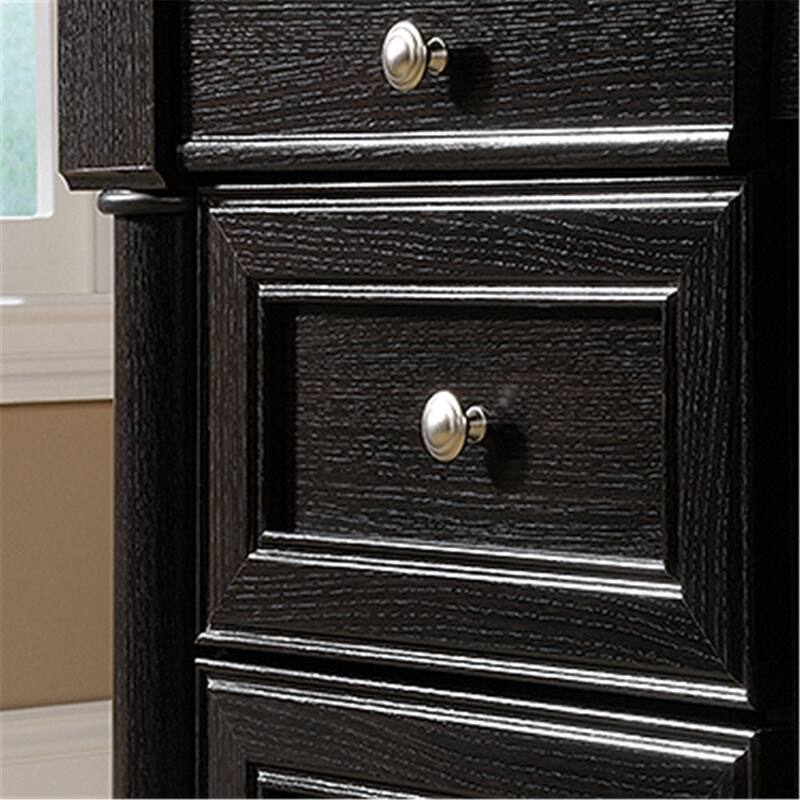 Executive Desk with 7 Drawers, Traditional Home Office Desk, Cord Management, Wind Oak Finish