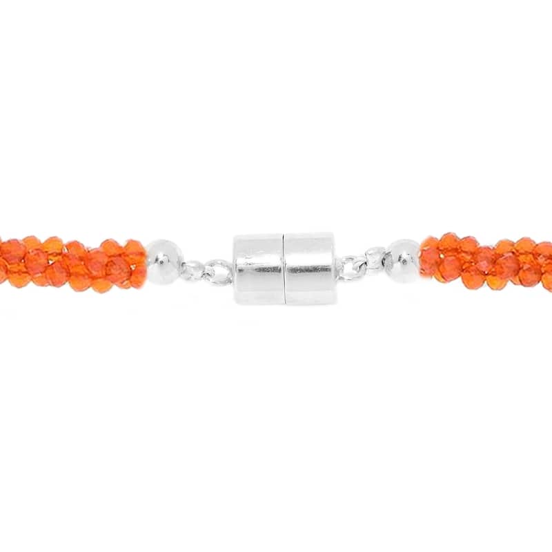 925 Sterling Silver multi gemstone Beaded Necklace