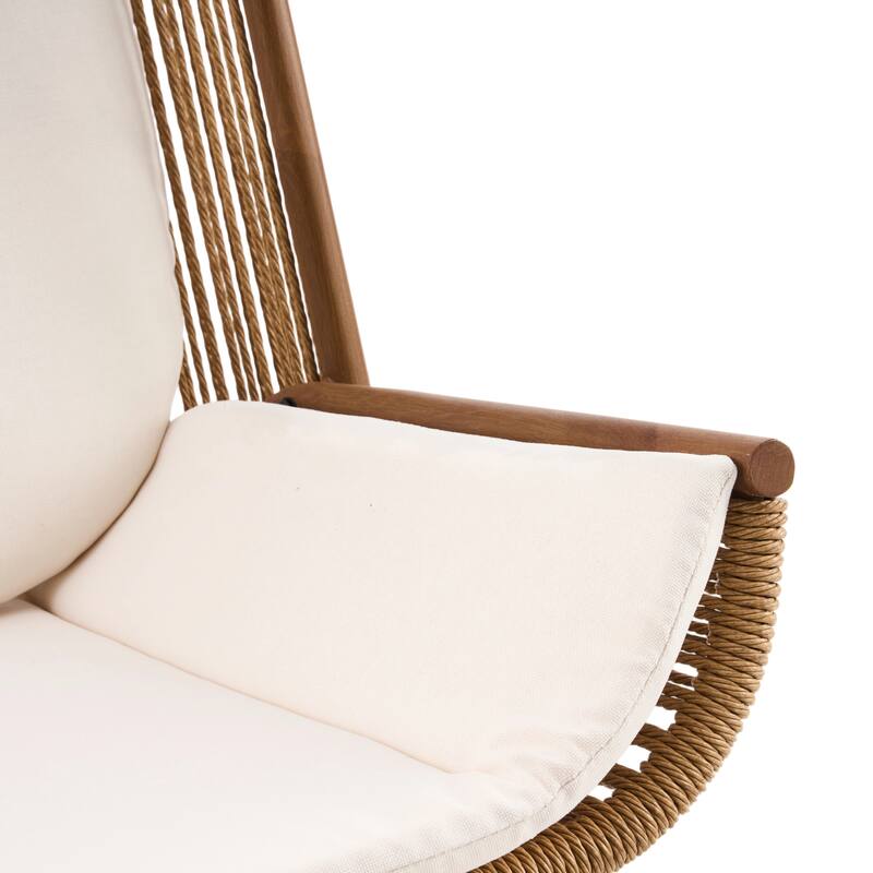 Christopher Knight Home - Modern Outdoor Rocking Chair (Set of 2) with PE Rattan and Accent Side Table Set