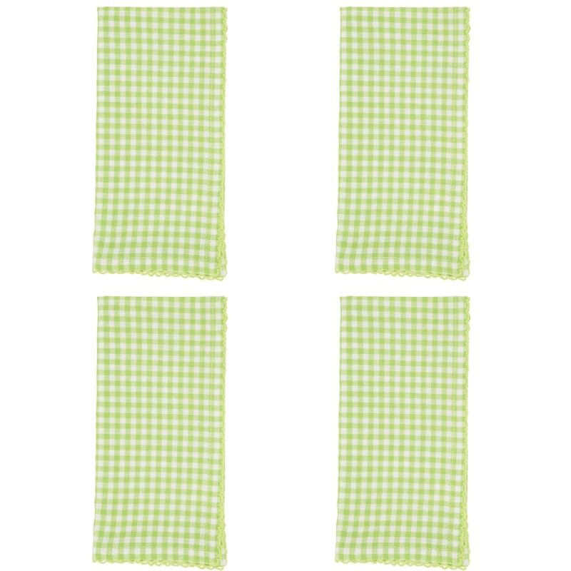 Gingham Design Dinner Napkins (Set of 4) - 18"x18"