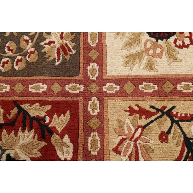Garden Design Nepalese Vegetable Dye Oriental Wool Area Rug Handmade - 6'1" x 9'8"