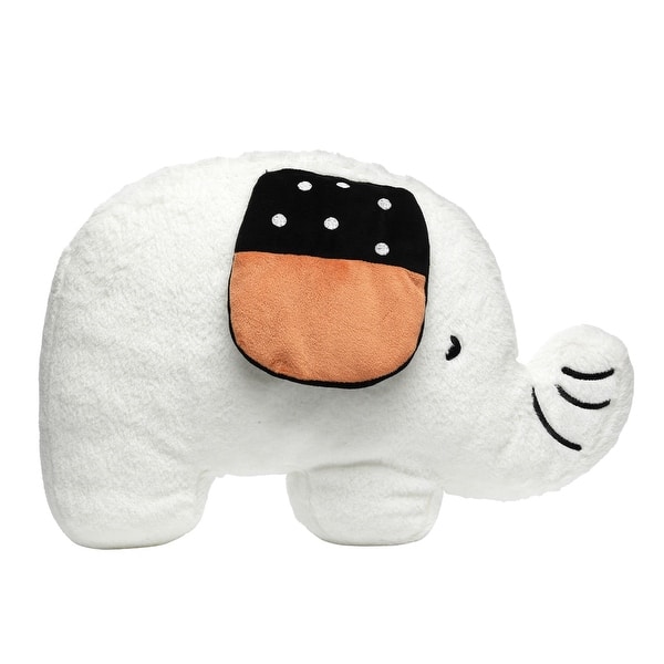slide 2 of 6, Lambs & Ivy Patchwork Jungle Pillow Plush White Elephant Stuffed Animal Toy