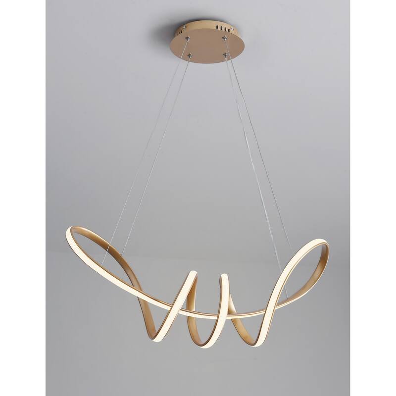 Modern Wavy Linear Design LED Pendant Light Fixture
