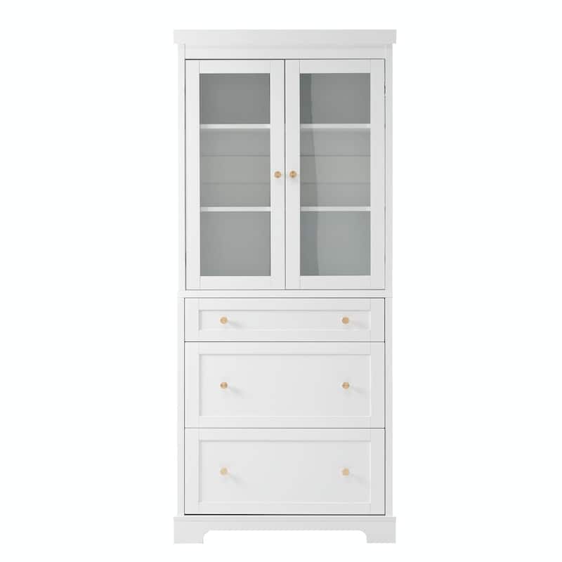 70.1" Modern High Freestanding Tall Bathroom Cabinet
