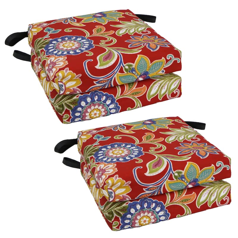 16-inch Indoor/Outdoor Chair Cushions (Set of 4) - 16 x 16 - Alenia Pompeii