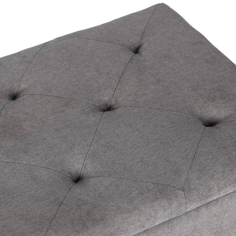 Adeco Tufted Storage Ottoman Bench Assemble Required