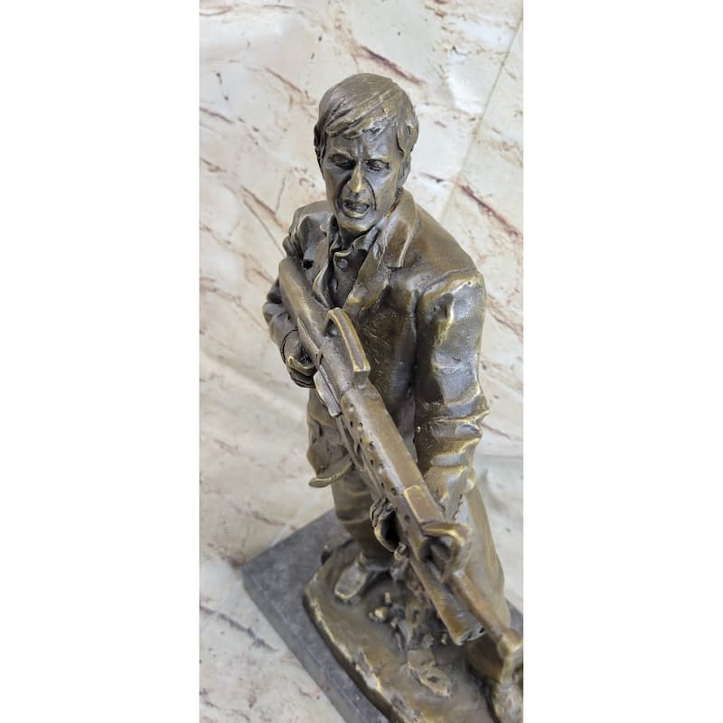 Al Pacino Scarface Say Hello To My Little Friend Bronze Statue Sculpture Figure Signed Art 14 Inches X 8 Inches