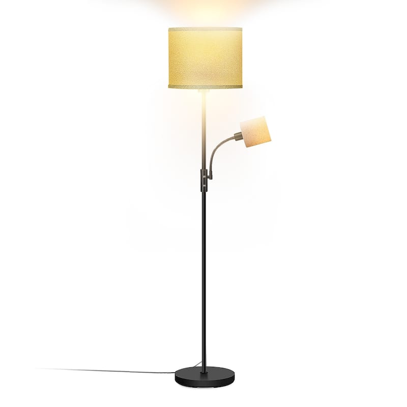 67.32" Mother Daughter Floor Lamp with Linen Shade and 360° Adjustable